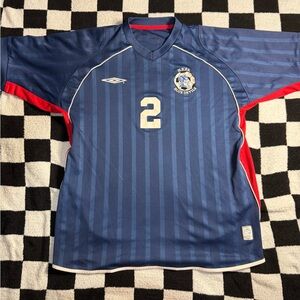 Umbro Blue Devils Men's Soccer Jersey Short Sleeve Size L Blue Polyester